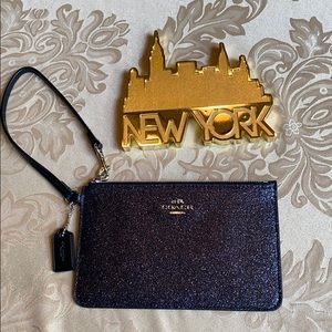 Coach Black Glitter Wristlet